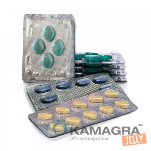 5 Strippen Kamagra + 10 Blauwe Erectie Pillen + 10 pillen vidalista